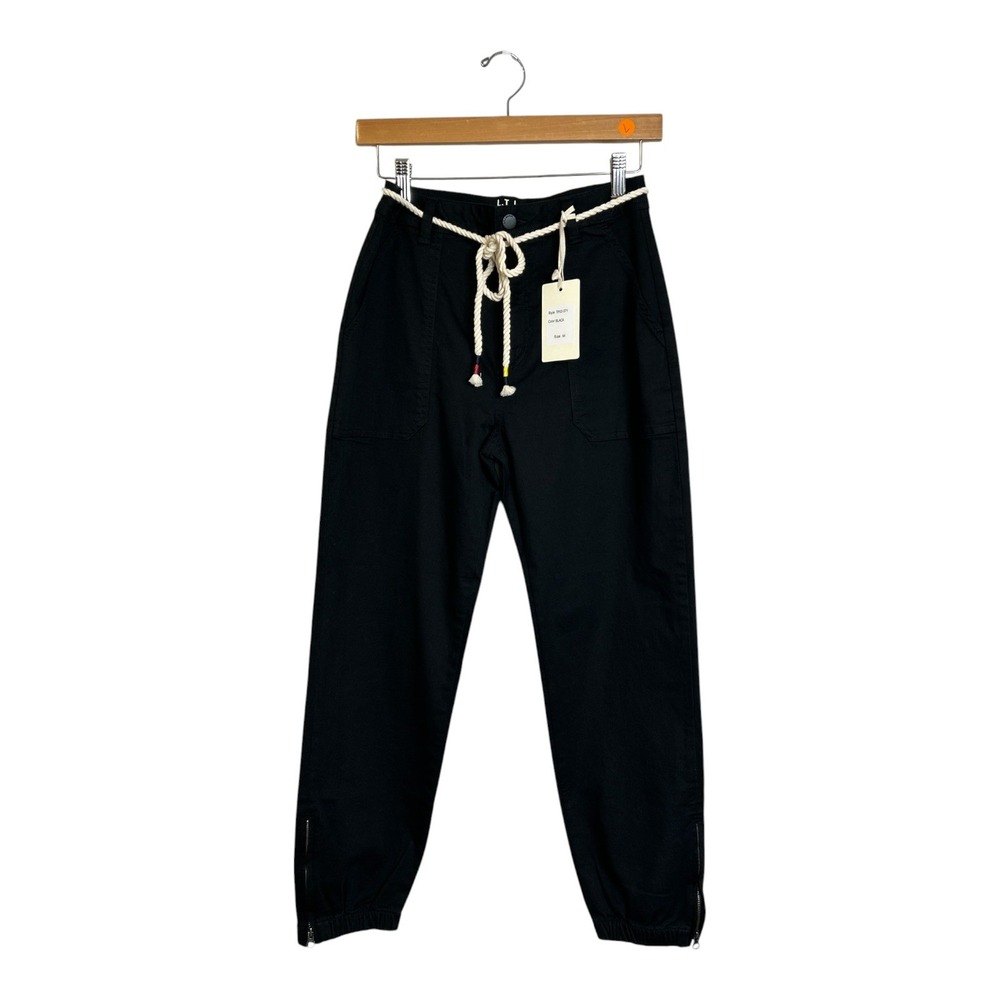 L.T.J. Black Zip Cuff Utility Pants/Cropped Cargo Size M -  NEW